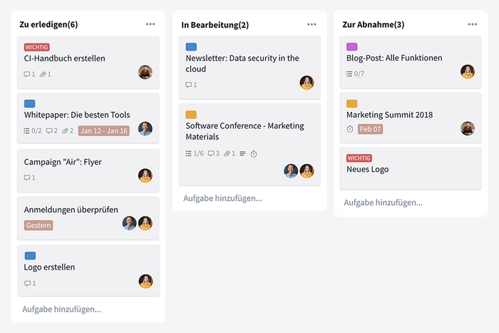 Kanban-Board in Stackfield